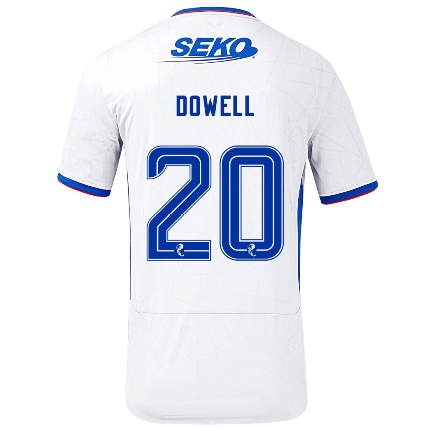 Vaikiškas Kieran Dowell #20 Balta Mėlyna Išvykos Marškinėliai 2024/25 T-Shirt