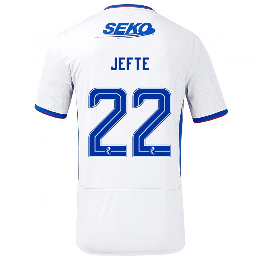 Vaikiškas Jefté #22 Balta Mėlyna Išvykos Marškinėliai 2024/25 T-Shirt