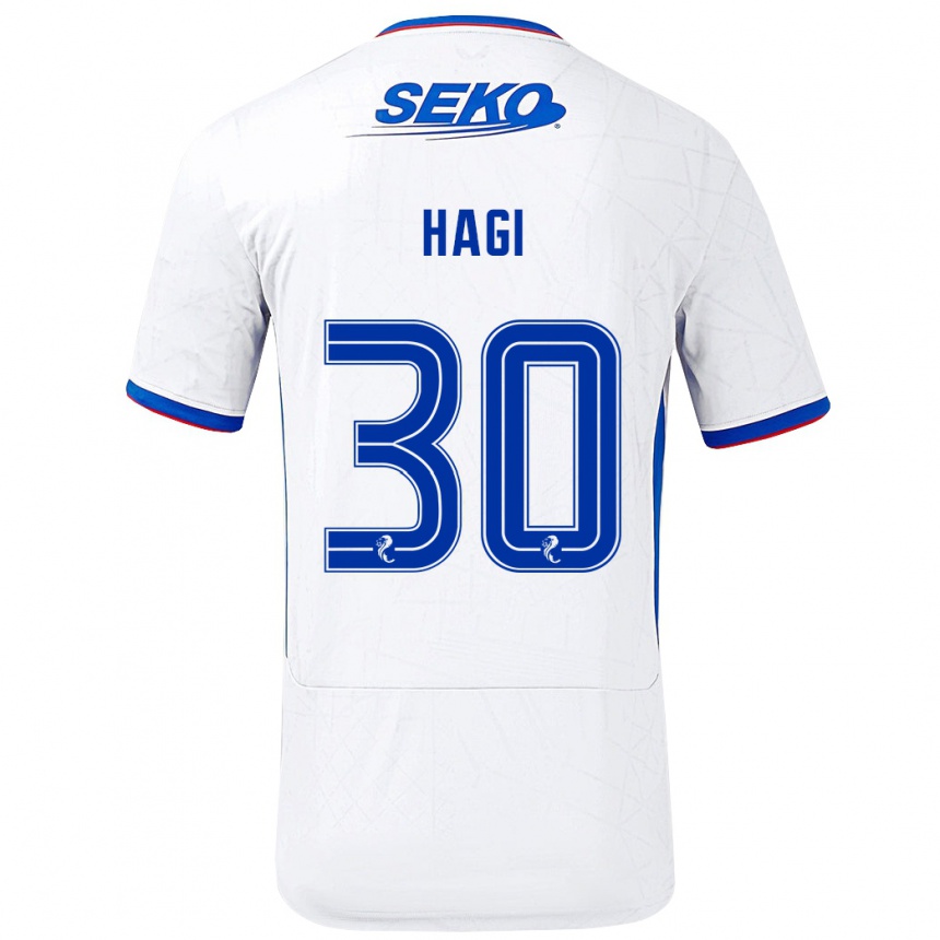 Vaikiškas Ianis Hagi #30 Balta Mėlyna Išvykos Marškinėliai 2024/25 T-Shirt