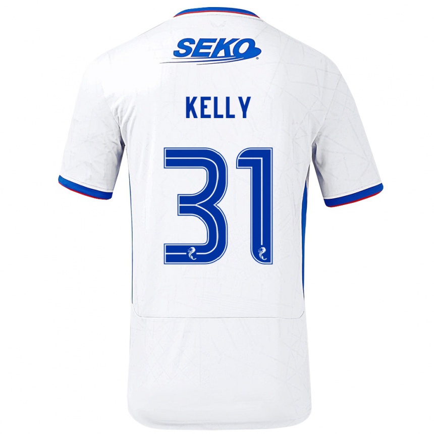 Vaikiškas Liam Kelly #31 Balta Mėlyna Išvykos Marškinėliai 2024/25 T-Shirt