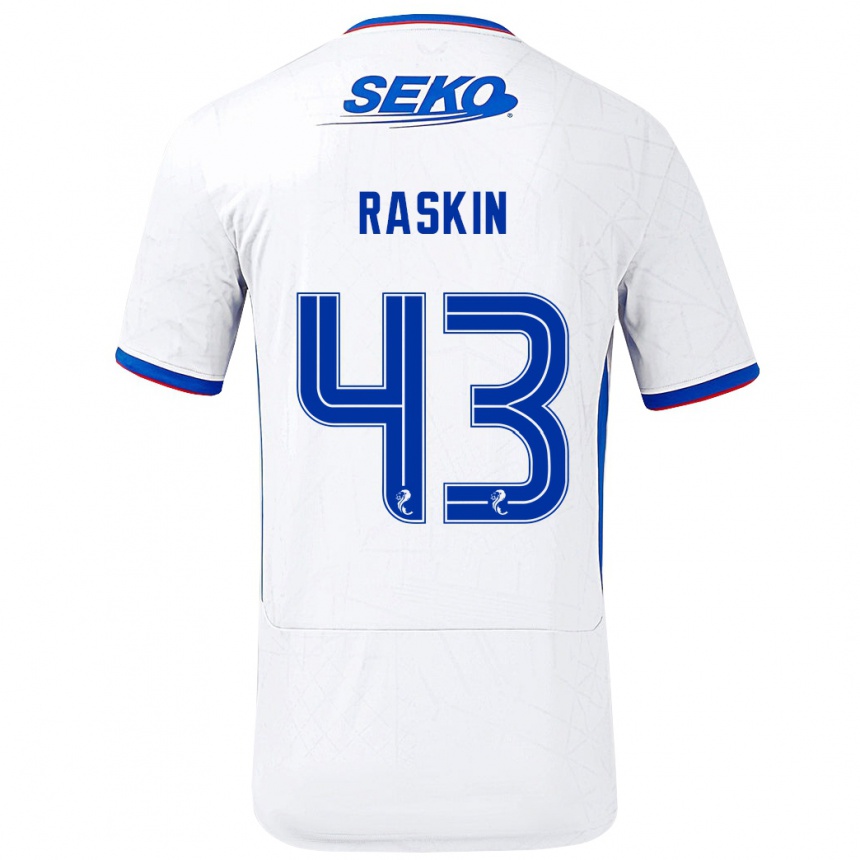 Vaikiškas Nicolas Raskin #43 Balta Mėlyna Išvykos Marškinėliai 2024/25 T-Shirt