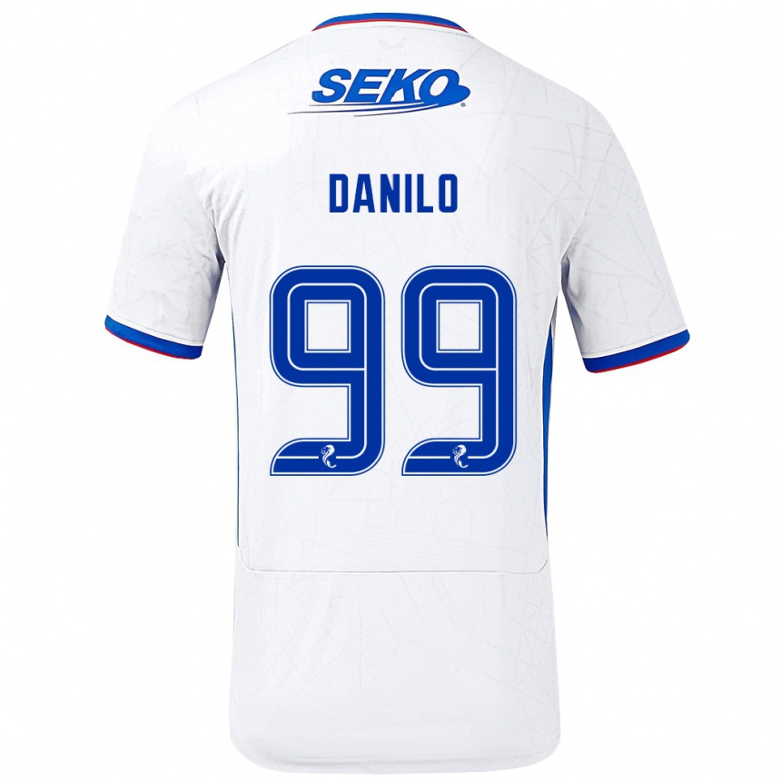 Vaikiškas Danilo #99 Balta Mėlyna Išvykos Marškinėliai 2024/25 T-Shirt