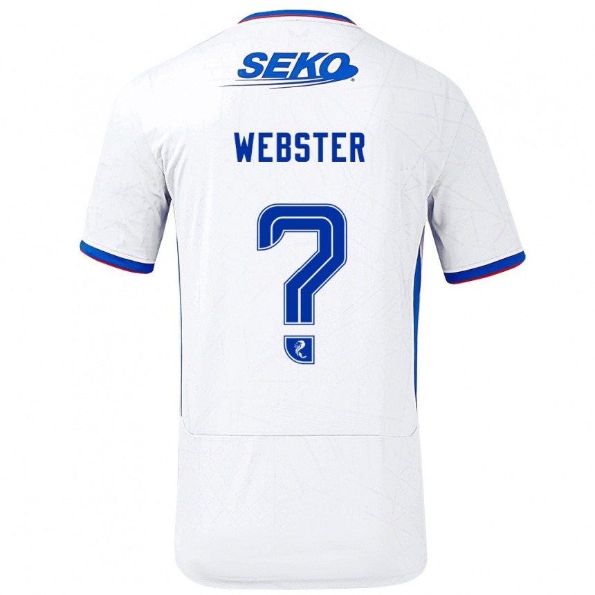 Vaikiškas Kristian Webster #0 Balta Mėlyna Išvykos Marškinėliai 2024/25 T-Shirt