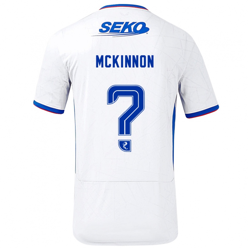 Vaikiškas Cole Mckinnon #0 Balta Mėlyna Išvykos Marškinėliai 2024/25 T-Shirt