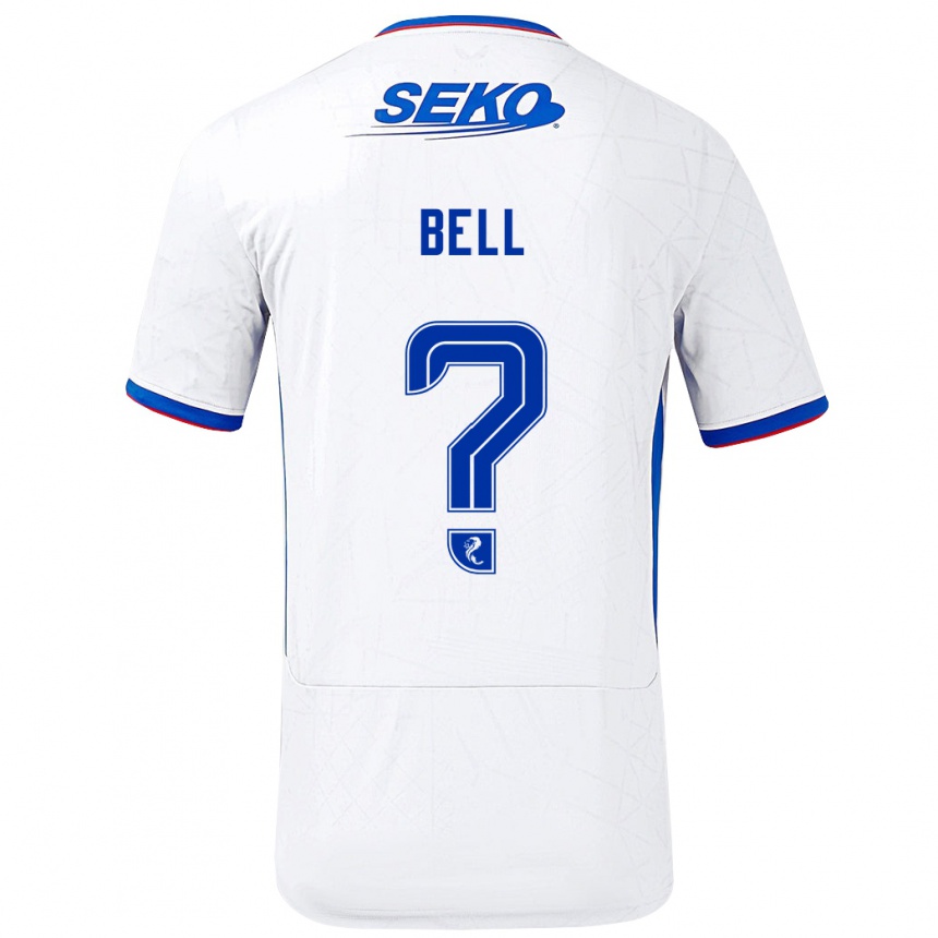 Vaikiškas Cameron Bell #0 Balta Mėlyna Išvykos Marškinėliai 2024/25 T-Shirt