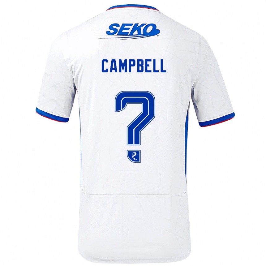 Vaikiškas Connor Campbell #0 Balta Mėlyna Išvykos Marškinėliai 2024/25 T-Shirt