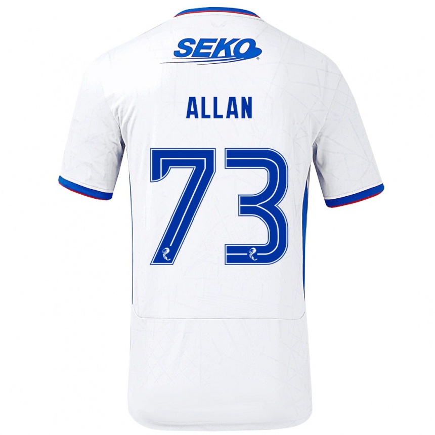 Vaikiškas Connor Allan #73 Balta Mėlyna Išvykos Marškinėliai 2024/25 T-Shirt