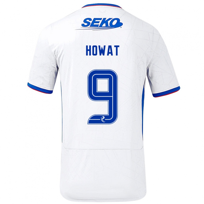 Vaikiškas Kirsty Howat #9 Balta Mėlyna Išvykos Marškinėliai 2024/25 T-Shirt