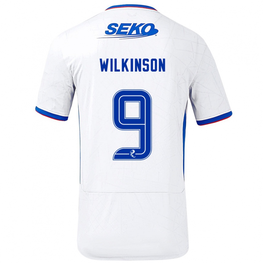 Vaikiškas Katie Wilkinson #9 Balta Mėlyna Išvykos Marškinėliai 2024/25 T-Shirt