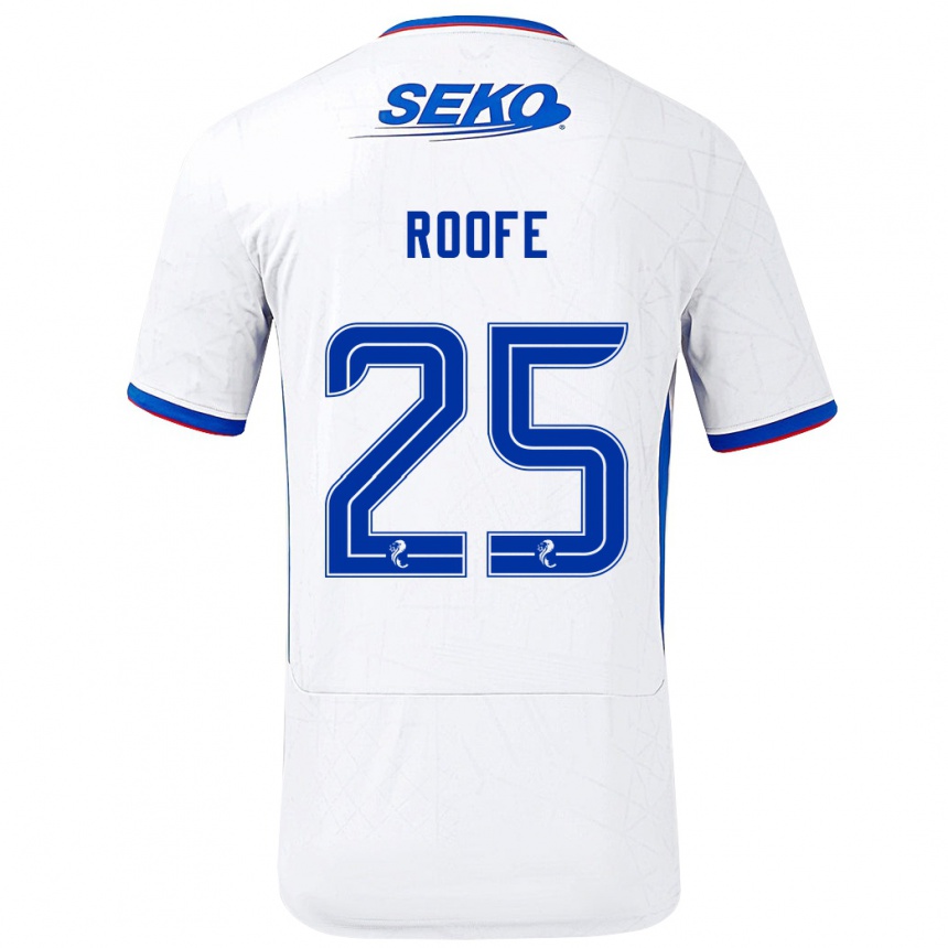 Vaikiškas Kemar Roofe #25 Balta Mėlyna Išvykos Marškinėliai 2024/25 T-Shirt