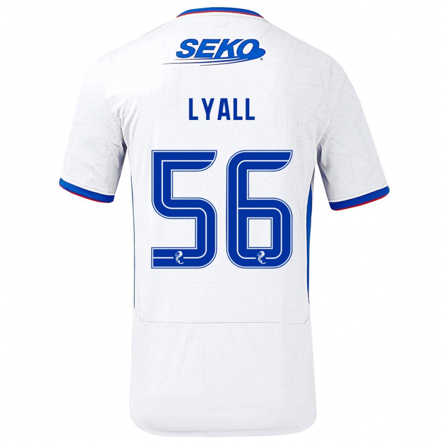 Vaikiškas Arron Lyall #56 Balta Mėlyna Išvykos Marškinėliai 2024/25 T-Shirt