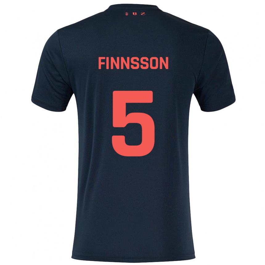 Vaikiškas Kolbeinn Finnsson #5 Juoda Raudona Išvykos Marškinėliai 2024/25 T-Shirt