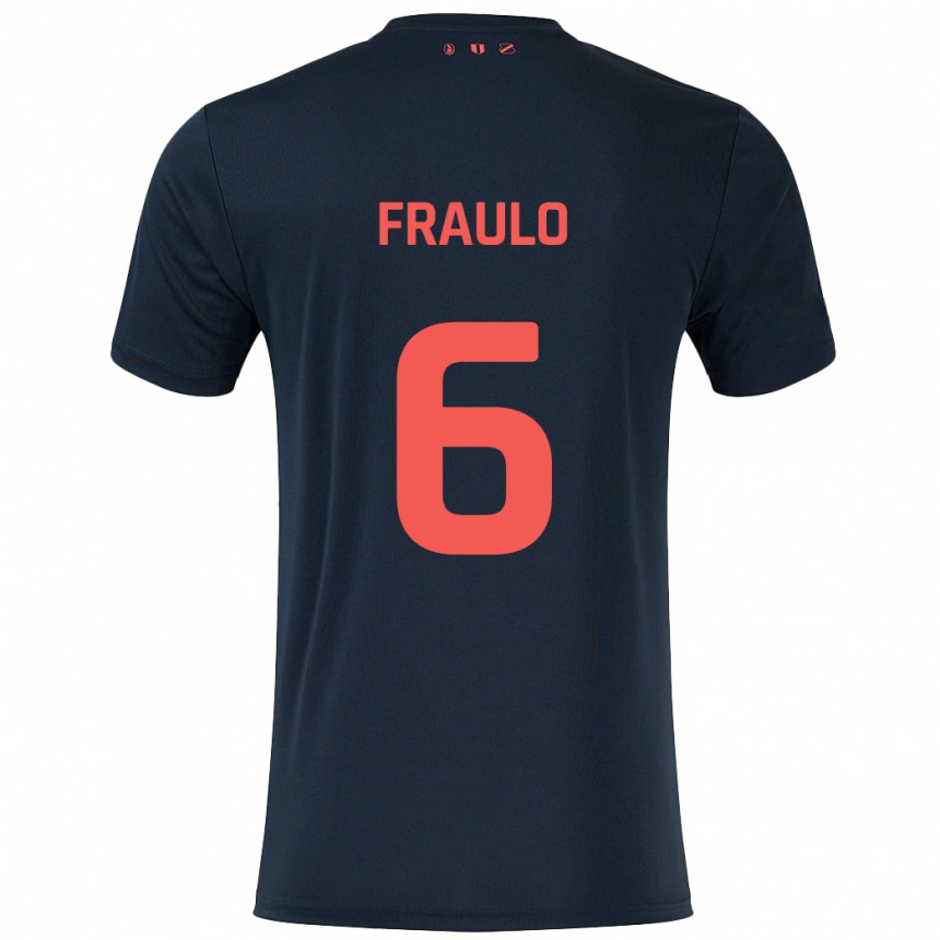 Vaikiškas Oscar Fraulo #6 Juoda Raudona Išvykos Marškinėliai 2024/25 T-Shirt