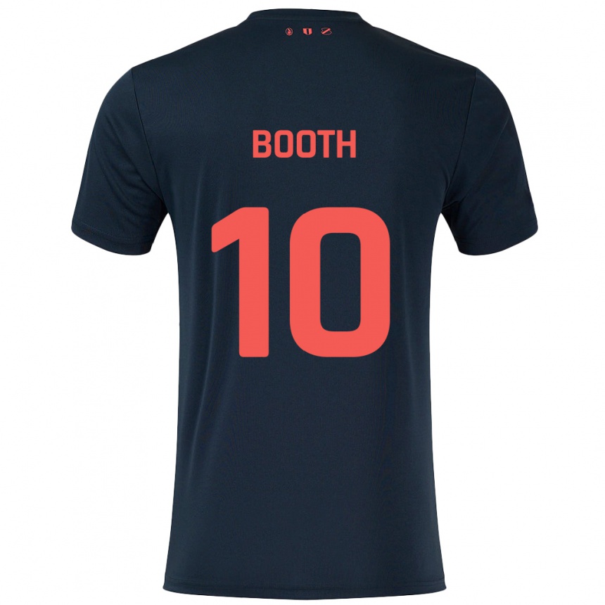 Vaikiškas Taylor Booth #10 Juoda Raudona Išvykos Marškinėliai 2024/25 T-Shirt