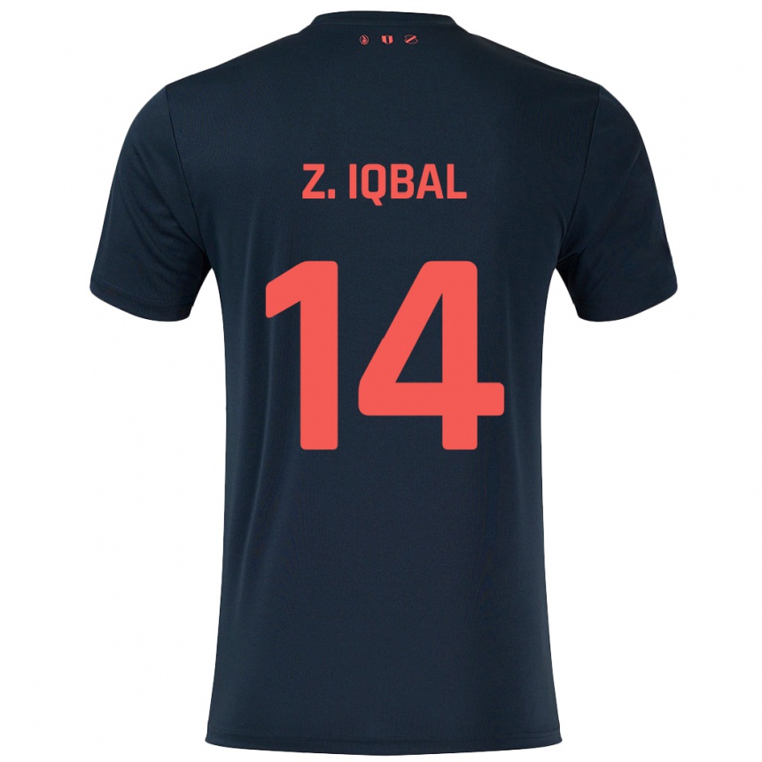 Vaikiškas Zidane Iqbal #14 Juoda Raudona Išvykos Marškinėliai 2024/25 T-Shirt