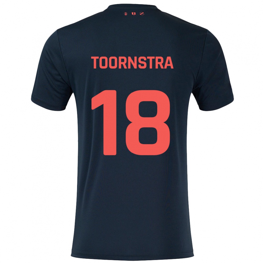 Vaikiškas Jens Toornstra #18 Juoda Raudona Išvykos Marškinėliai 2024/25 T-Shirt