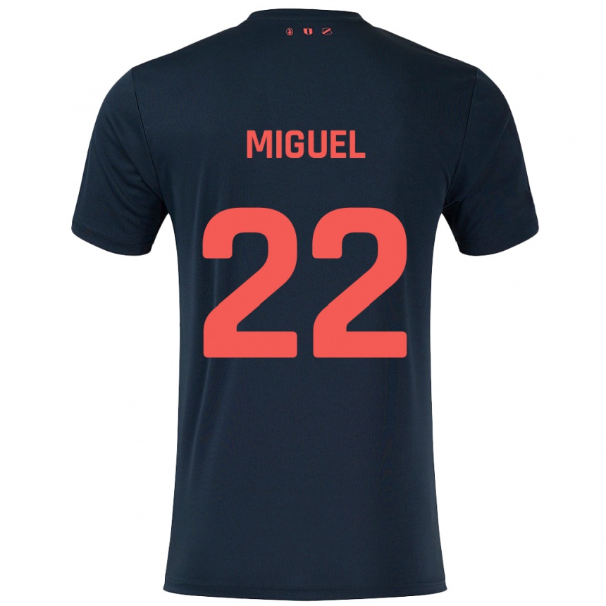 Vaikiškas Miguel Rodríguez #22 Juoda Raudona Išvykos Marškinėliai 2024/25 T-Shirt