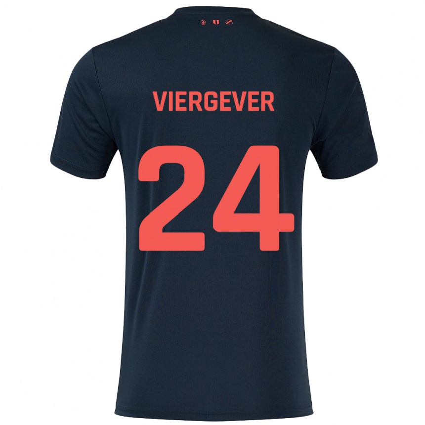 Vaikiškas Nick Viergever #24 Juoda Raudona Išvykos Marškinėliai 2024/25 T-Shirt