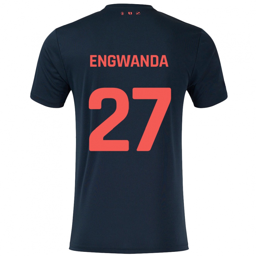 Vaikiškas Alonzo Engwanda #27 Juoda Raudona Išvykos Marškinėliai 2024/25 T-Shirt