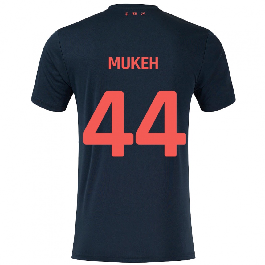 Vaikiškas Joshua Mukeh #44 Juoda Raudona Išvykos Marškinėliai 2024/25 T-Shirt