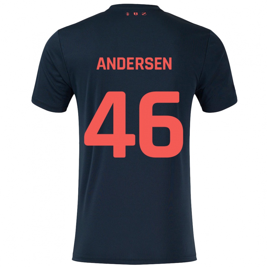 Vaikiškas Silas Andersen #46 Juoda Raudona Išvykos Marškinėliai 2024/25 T-Shirt