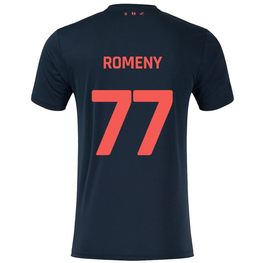 Vaikiškas Ole Romeny #77 Juoda Raudona Išvykos Marškinėliai 2024/25 T-Shirt