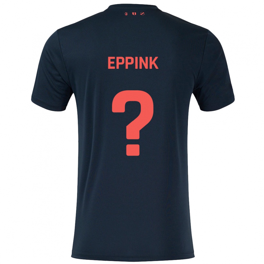 Vaikiškas Mees Eppink #0 Juoda Raudona Išvykos Marškinėliai 2024/25 T-Shirt