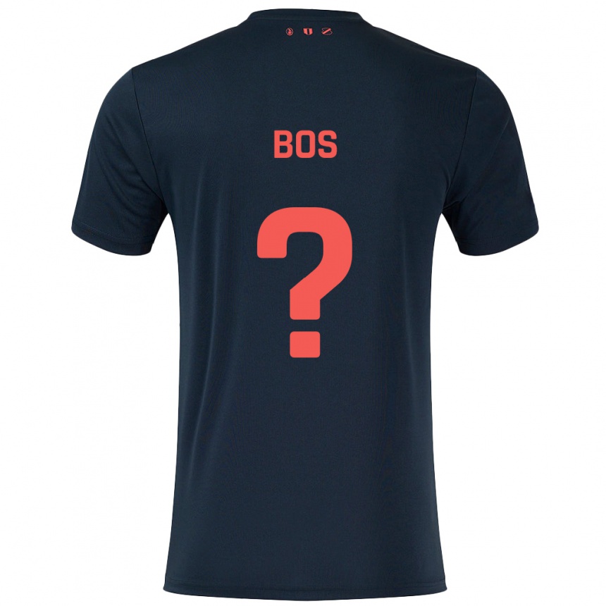 Vaikiškas Torben Bos #0 Juoda Raudona Išvykos Marškinėliai 2024/25 T-Shirt