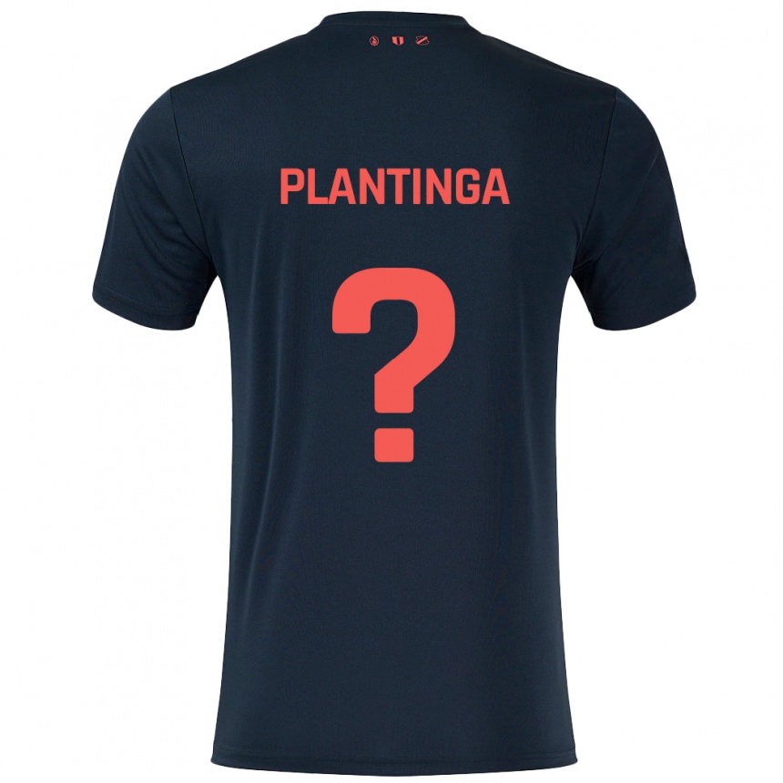 Vaikiškas Viggo Plantinga #0 Juoda Raudona Išvykos Marškinėliai 2024/25 T-Shirt