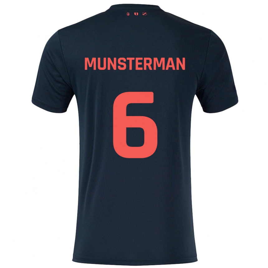 Vaikiškas Marthe Munsterman #6 Juoda Raudona Išvykos Marškinėliai 2024/25 T-Shirt