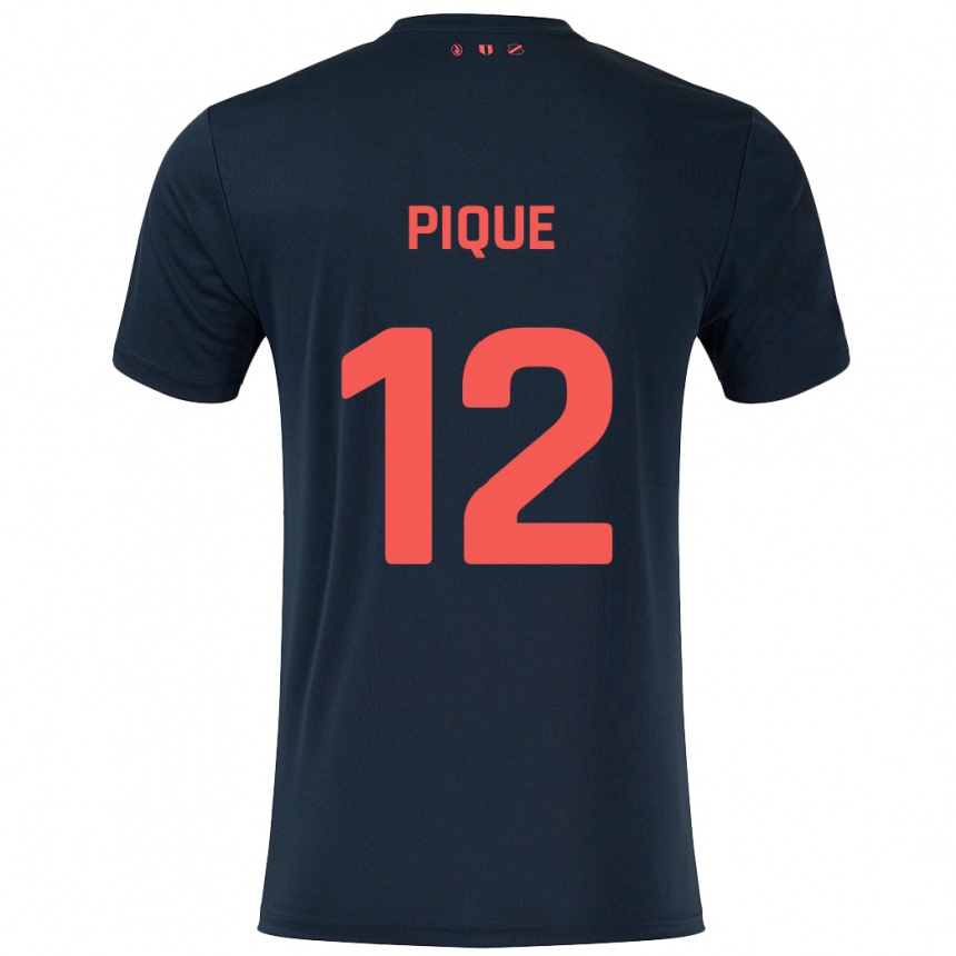 Vaikiškas Naomi Piqué #12 Juoda Raudona Išvykos Marškinėliai 2024/25 T-Shirt