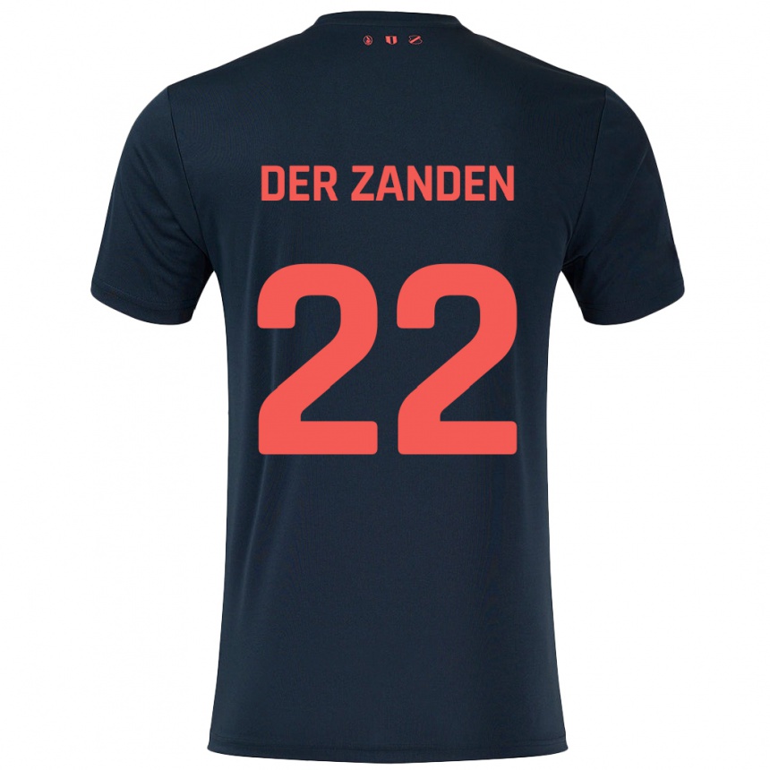 Vaikiškas Iise Van Der Zanden #22 Juoda Raudona Išvykos Marškinėliai 2024/25 T-Shirt