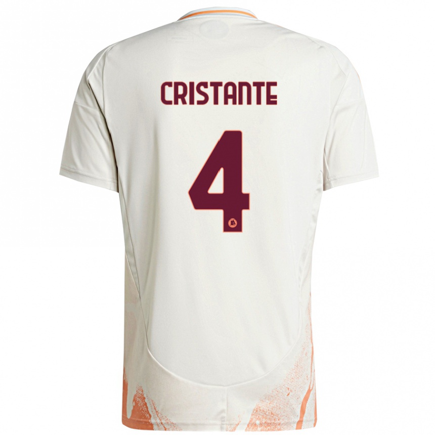 Vaikiškas Bryan Cristante #4 Kreminė Balta Oranžinė Išvykos Marškinėliai 2024/25 T-Shirt