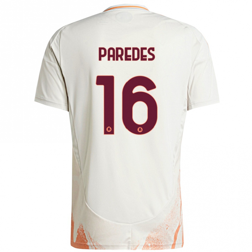 Vaikiškas Leandro Paredes #16 Kreminė Balta Oranžinė Išvykos Marškinėliai 2024/25 T-Shirt