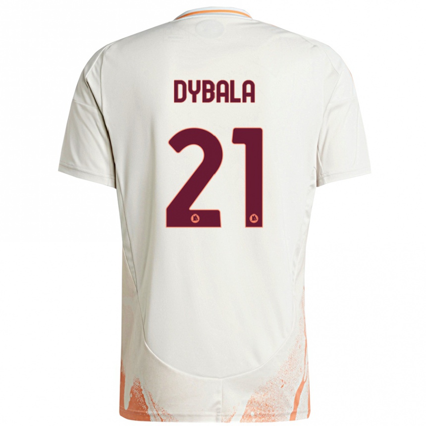 Vaikiškas Paulo Dybala #21 Kreminė Balta Oranžinė Išvykos Marškinėliai 2024/25 T-Shirt