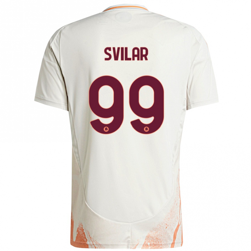 Vaikiškas Mile Svilar #99 Kreminė Balta Oranžinė Išvykos Marškinėliai 2024/25 T-Shirt