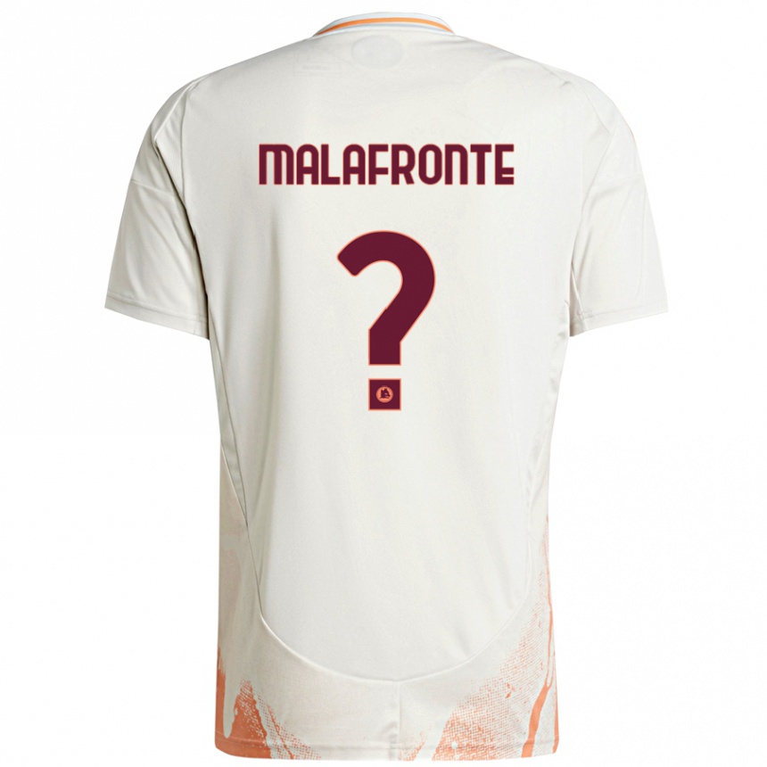 Vaikiškas Matteo Malafronte #0 Kreminė Balta Oranžinė Išvykos Marškinėliai 2024/25 T-Shirt