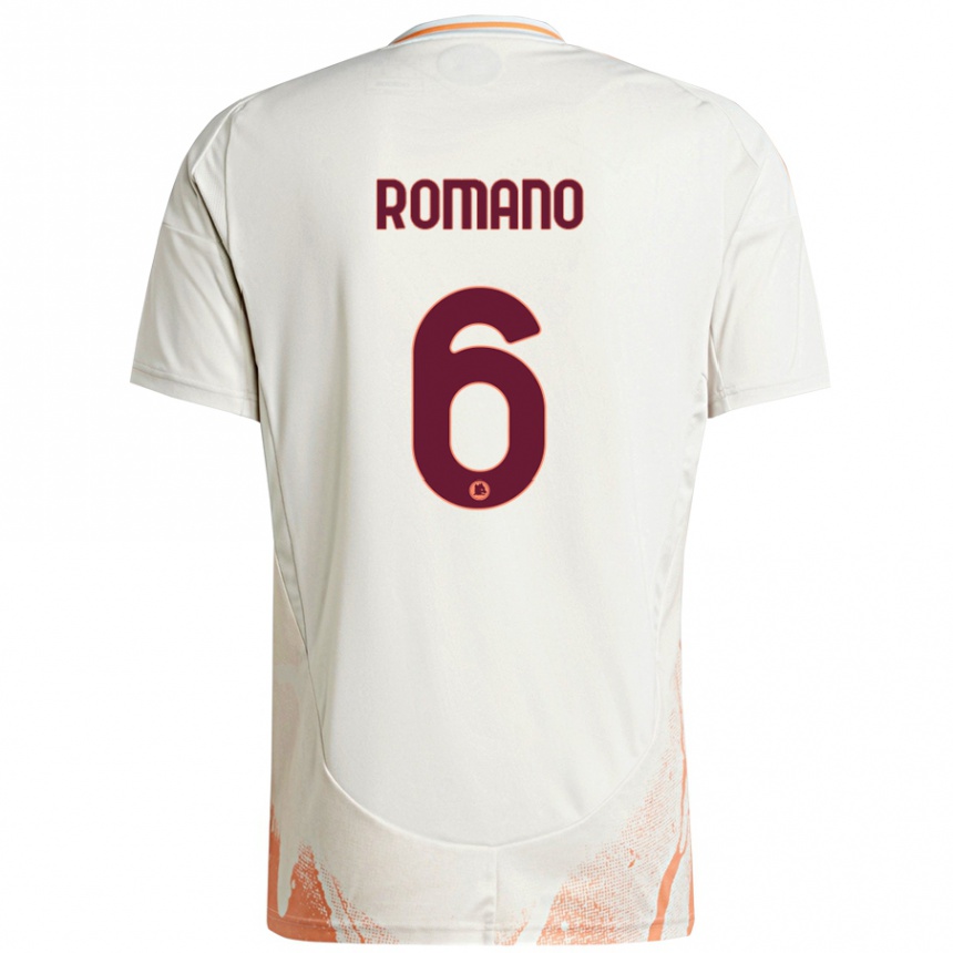 Vaikiškas Alessandro Romano #6 Kreminė Balta Oranžinė Išvykos Marškinėliai 2024/25 T-Shirt