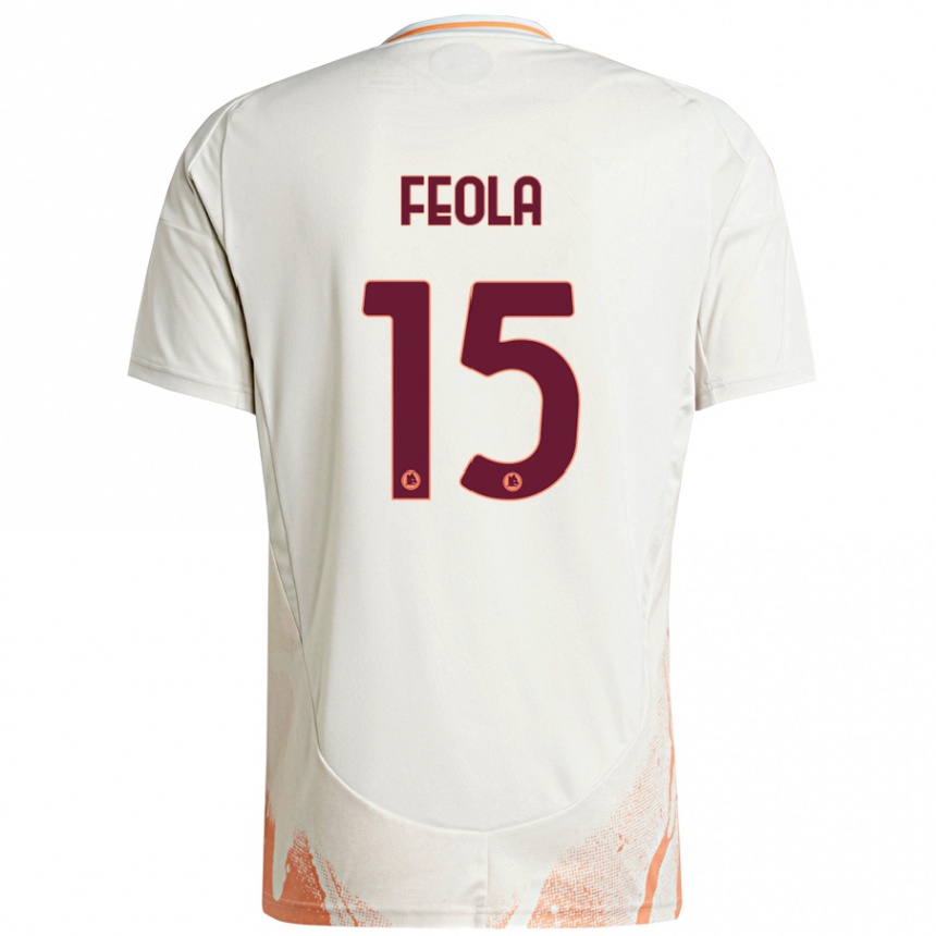 Vaikiškas William Feola #15 Kreminė Balta Oranžinė Išvykos Marškinėliai 2024/25 T-Shirt