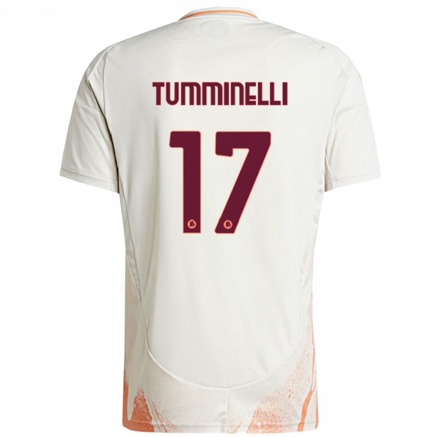 Vaikiškas Gianmarco Tumminelli #17 Kreminė Balta Oranžinė Išvykos Marškinėliai 2024/25 T-Shirt