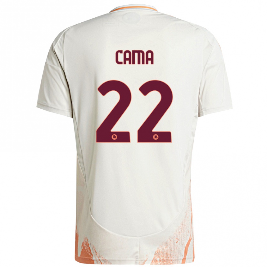 Vaikiškas Cristian Cama #22 Kreminė Balta Oranžinė Išvykos Marškinėliai 2024/25 T-Shirt