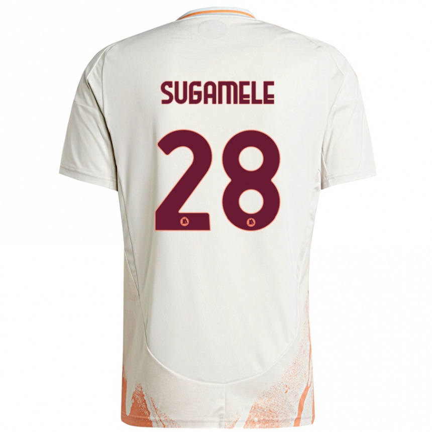 Vaikiškas Alessandro Sugamele #28 Kreminė Balta Oranžinė Išvykos Marškinėliai 2024/25 T-Shirt