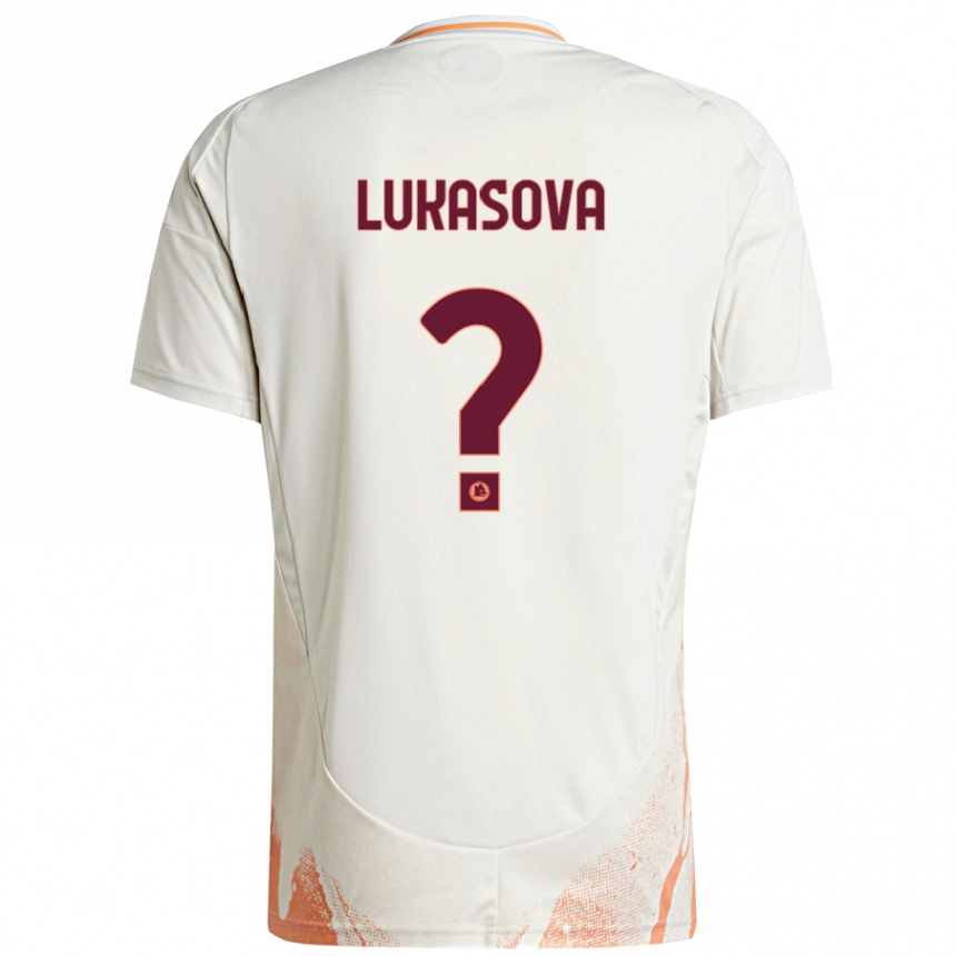 Vaikiškas Olivie Lukášová #0 Kreminė Balta Oranžinė Išvykos Marškinėliai 2024/25 T-Shirt