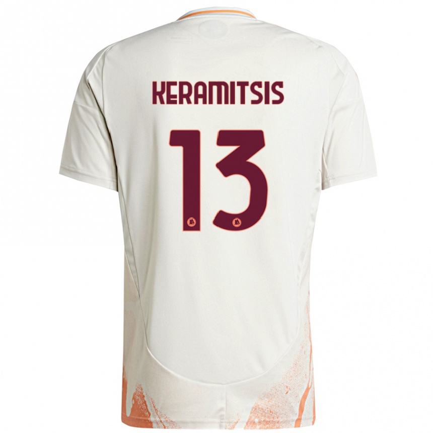 Vaikiškas Dimitrios Keramitsis #13 Kreminė Balta Oranžinė Išvykos Marškinėliai 2024/25 T-Shirt