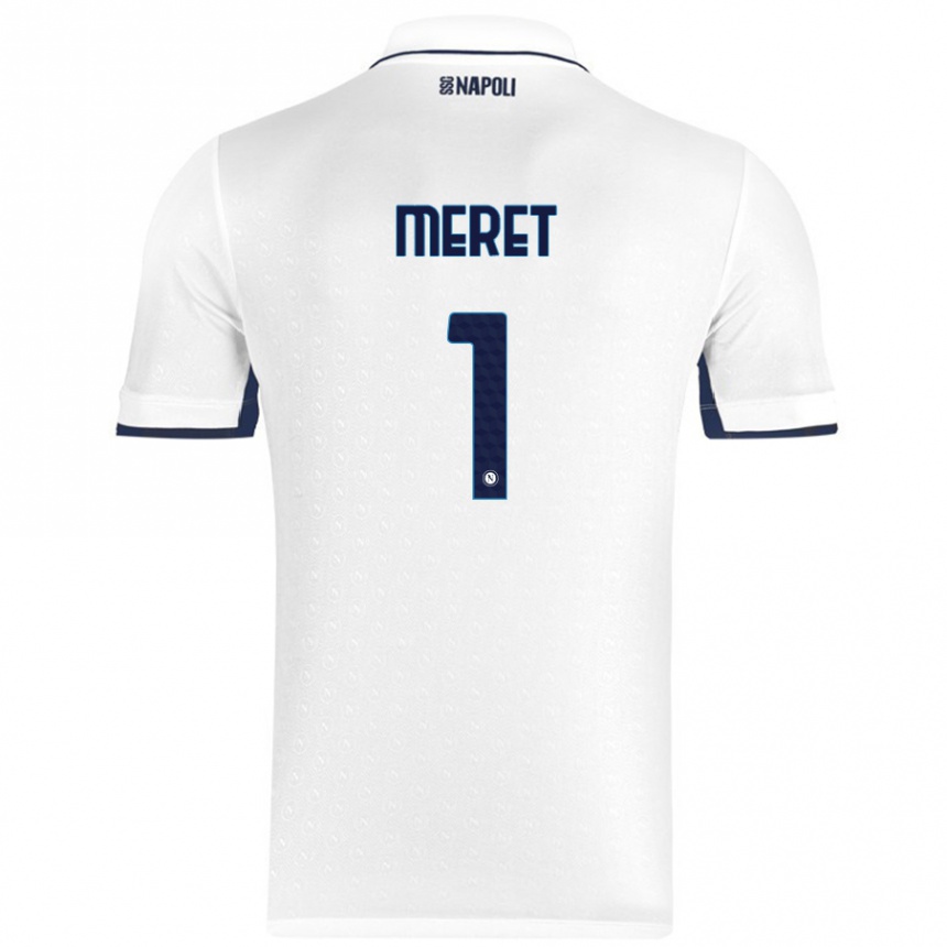 Vaikiškas Alex Meret #1 Balta Karališka Mėlyna Išvykos Marškinėliai 2024/25 T-Shirt