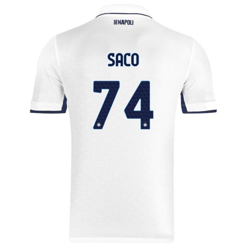 Vaikiškas Coli Saco #74 Balta Karališka Mėlyna Išvykos Marškinėliai 2024/25 T-Shirt