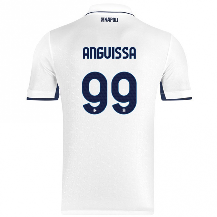 Vaikiškas Andre Zambo Anguissa #99 Balta Karališka Mėlyna Išvykos Marškinėliai 2024/25 T-Shirt