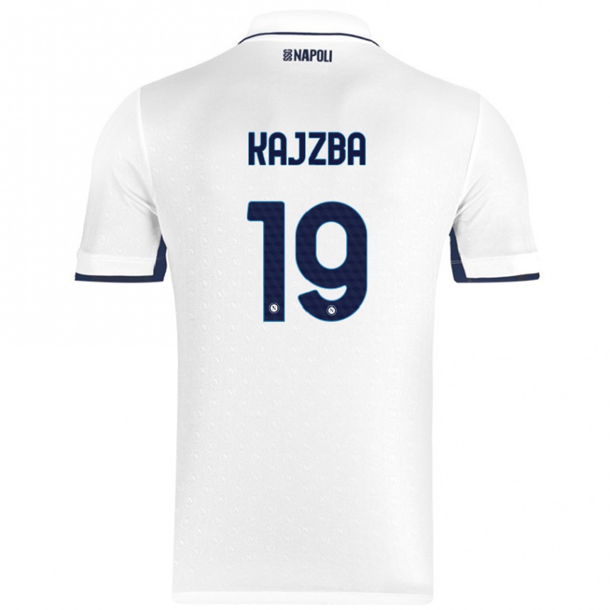 Vaikiškas Nina Kajzba #19 Balta Karališka Mėlyna Išvykos Marškinėliai 2024/25 T-Shirt