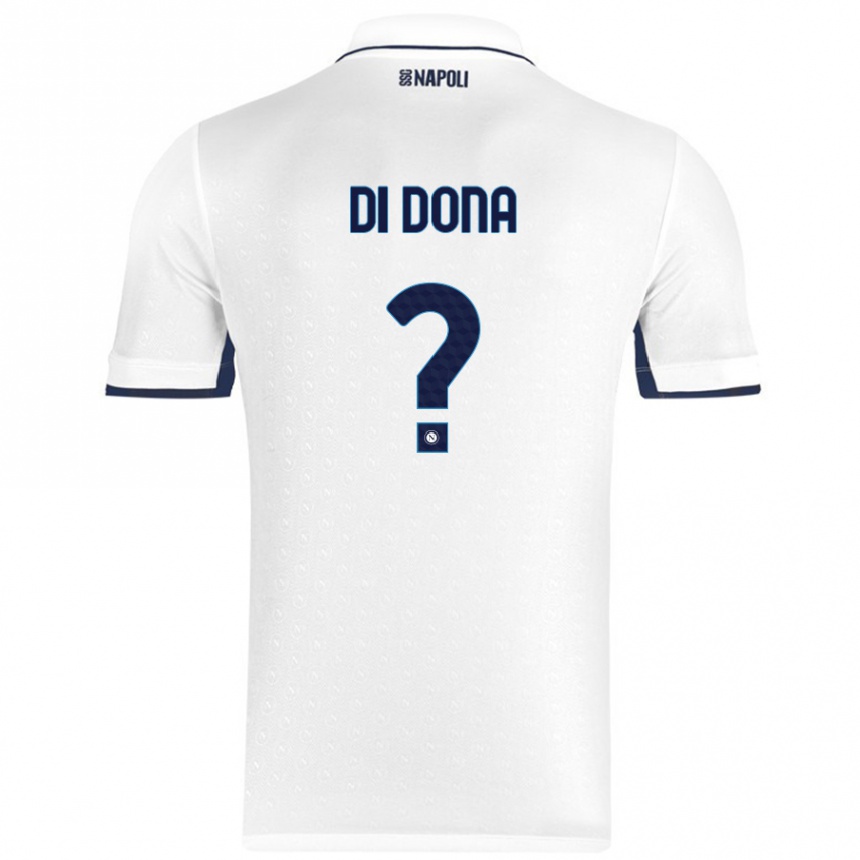 Vaikiškas Domenico Di Dona #0 Balta Karališka Mėlyna Išvykos Marškinėliai 2024/25 T-Shirt