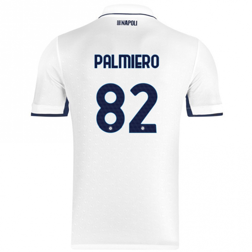 Vaikiškas Luca Palmiero #82 Balta Karališka Mėlyna Išvykos Marškinėliai 2024/25 T-Shirt